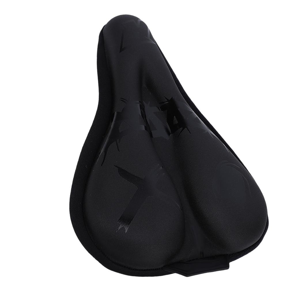 Bike Saddle Cover PU Silicone Foam Filling Anti Slip Cycling Seat Cushion Cover for Mountain Road Bikes Black