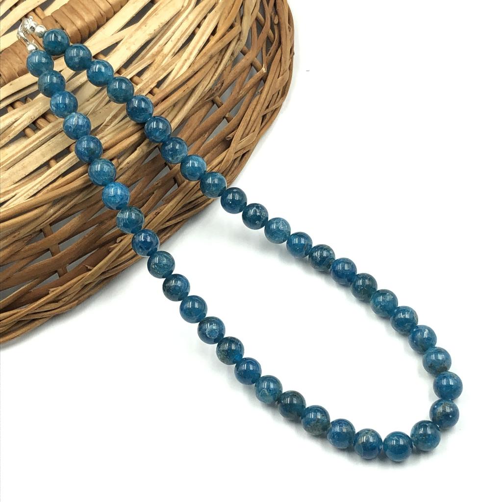 8mm Natural Neon Apatite Gemstone Beads Handmade Jewelry Pretty Necklace 17-21" For Thanksgiving 8BN-24