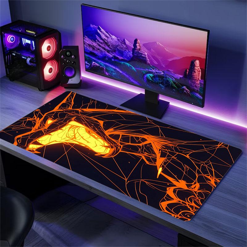 Charmander Mouse Pad, Large Gaming Desk Mat, Non-slip XXL Mousepad for Laptop & Tablet, Mini PC Playmat with Stitched Edges