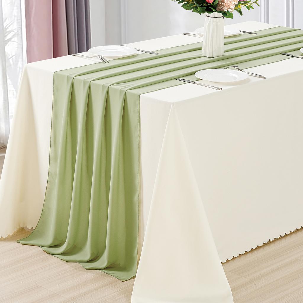 1PC/4PCS Chiffon Table Runner 30x300cm Sheer Romantic Table Runner for Wedding Birthday Party Bridal Shower Outdoor Decoration