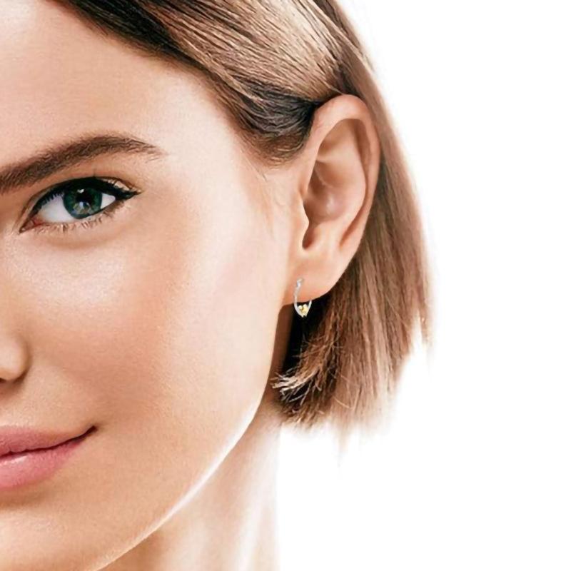 Bi-Color Plated Metal Hanging Sloth Shape Snap Closure Hoop Earrings Lovely Wildlife Animal Ladies Casual Accessories