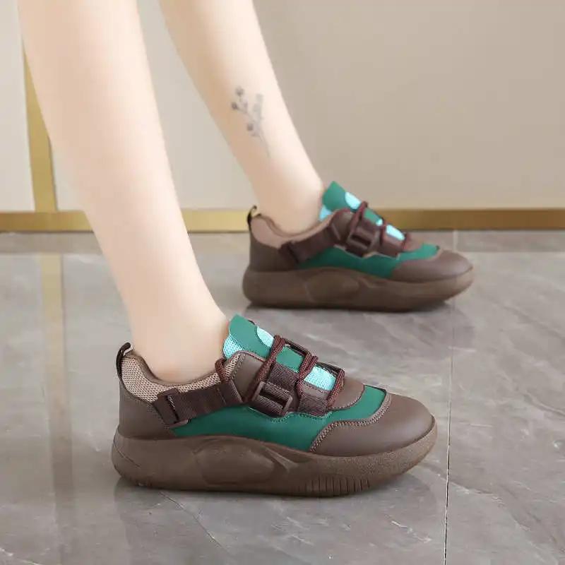 Mode Hip Hop Naturleder Damen-Sneakers Luxusmarke Walking Drop Shipping Laufschuhe Joggingschuhe Sport