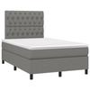 VidaXL Lit à sommier tapissier avec matelas Gris foncé 120x200cm Tissu - Modèle 3142002