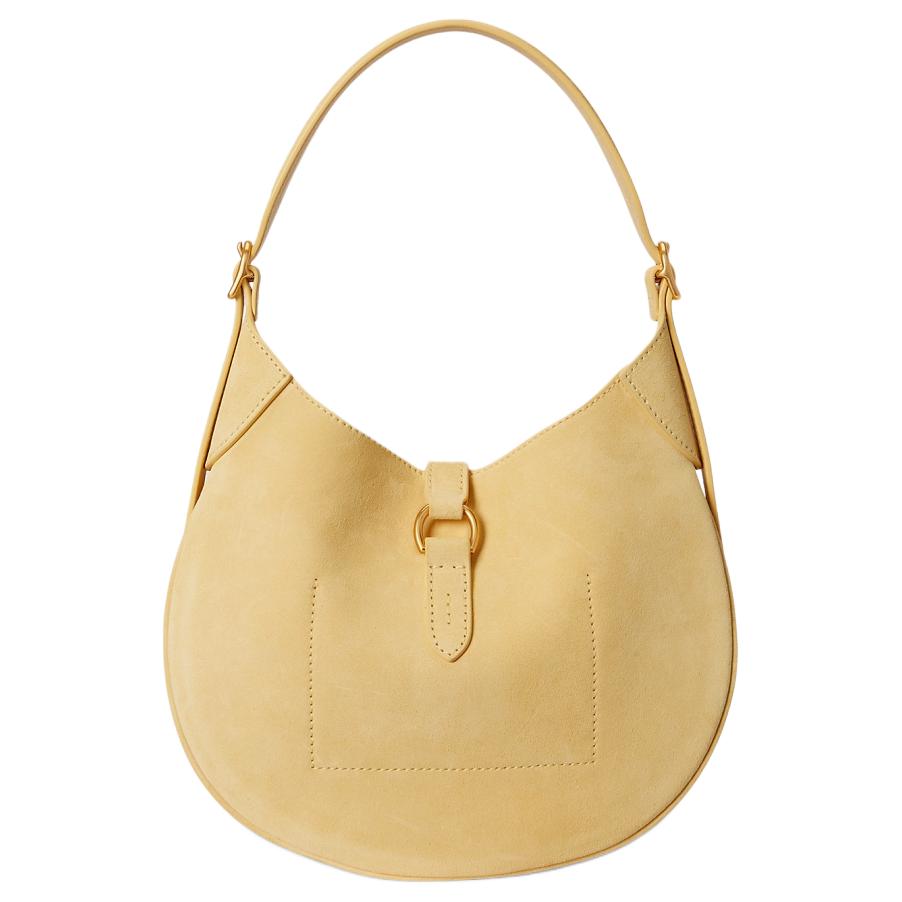 Polo Ralph Lauren Polo ID Brand Logo Cowhide Leather Shoulder Bag Small Women Shoulder Bag Lemon-Yellow WAPOBAG02V20223