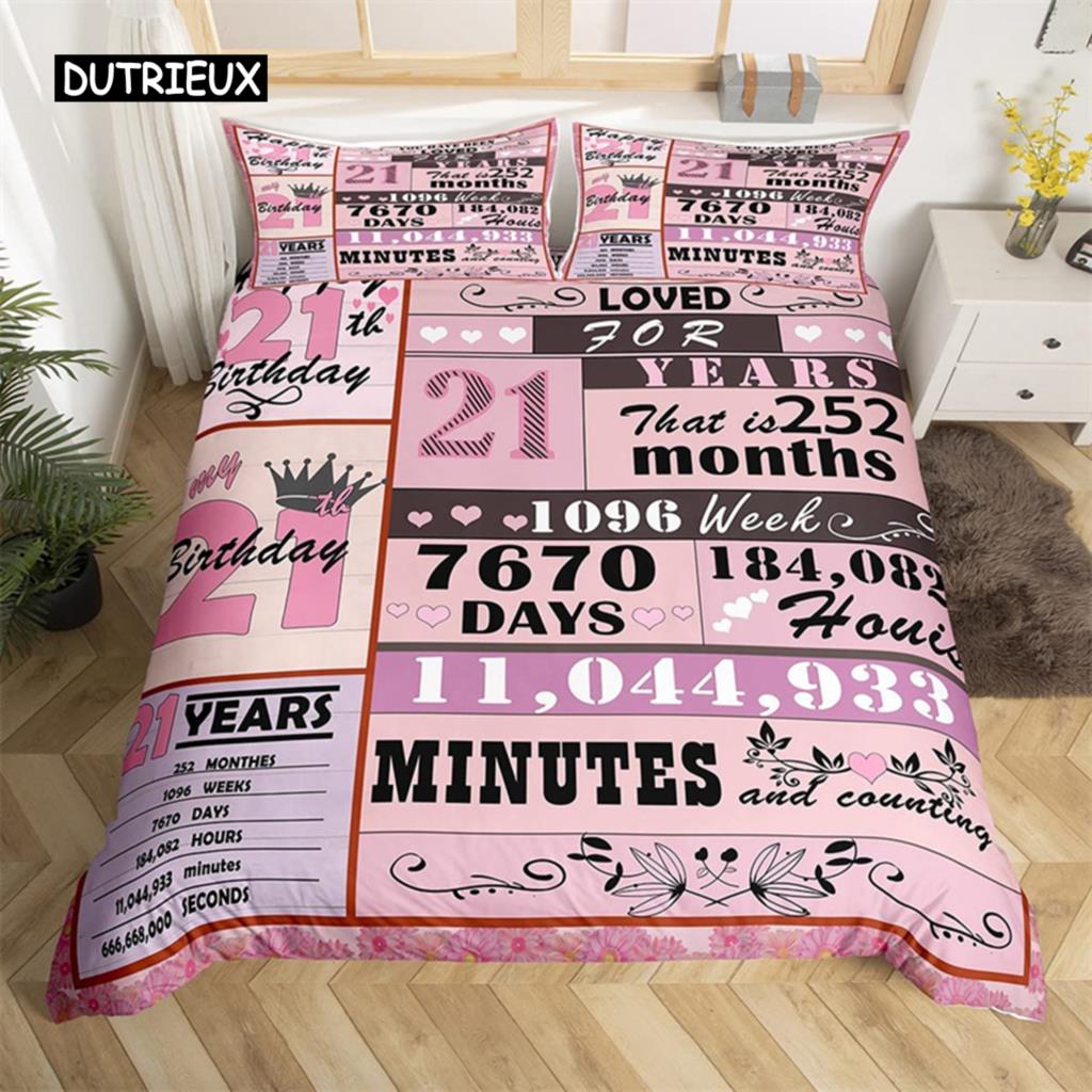 

Classic Warm King Full Comforter Birthday Calendar Happy Party Polyester Gifts For Boy Girl Comforter (quilt)-EU Single(135*200cm)3pcs