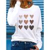 Women All Seasons Long Sleeve T Shirt with Heart Pattern Print Clothes Women's Casual Graphic T-Shirt Gothic Tees Tops Tshirt