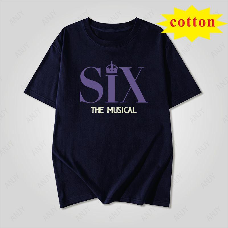 Musical Six Minimalist Printed Tshirt For Both Unisex And Unisex Round Neck Pure Cotton Short Sleeved Top