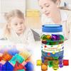 60 Piece Geometric Transparent Building Blocks Montessori Educational Toy Set For Early Learning With Bright Colors For Visual Development And