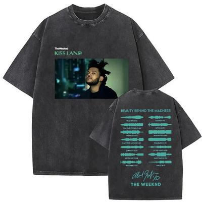 The Weeknd XO Tour 2026 Vintage Washed T Shirt Men Women Pop Music Short Sleeve T-Shirts Rap Hip Hop Gothic Clothing T-shirts