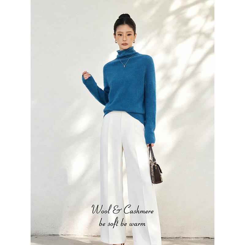 MUSLEY QUEEN Women s Cashmere Blend Seamless Turtleneck Sweater OS