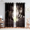 Funny Astronaut Cat Cartoon Stereo Printing Curtains Bedroom Living Room Kitchen Decorative Household Supplies Curtain Set Of 2 Made Polyester