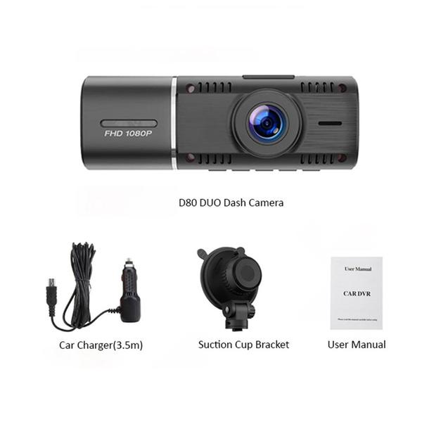 2024 Upgrade Dual Dash Cam FHD 1080P+1080P Front Inside Cabin Car Camera Driving Recorder LCD Display Gravity Sensor Automatic Video Recording