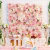 3D Rose Rose Flower Wall Pink Silk Artificial Flower Backdrop  Birthday Party
