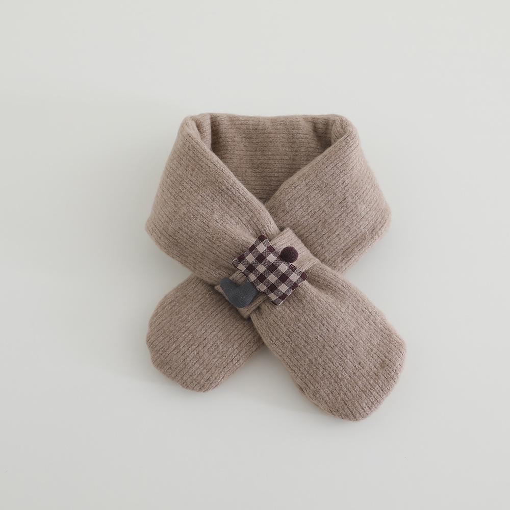 New Autumn Winter Cross Baby Scarf Children Cute Cartoon Thickened Warm Scarves Boys Girls Kids Soft Cotton Neck Ring Scarf