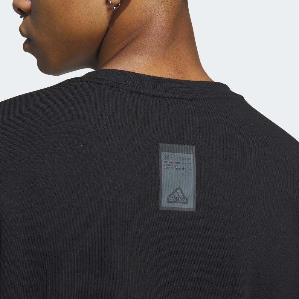 Adidas Solid Color Logo Crew Neck Sweatshirt Men Tops Black IP4965