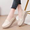 Spring Women Platform Shoes Leather Flats Sneakers Women Casual Wedge Shoes Slip On Moccasins Mother Shoes Autumn Women Loafers