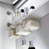 Transparente Badezimmer-Wattestäbchen-Make-up-Aufbewahrungsbox Ausziehbare Schublade unter dem Spiegel Schrankorganizer