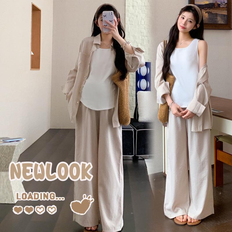 Plus Size Maternity Spring/Summer Shirt & Vest Dress Set 2026 Style L