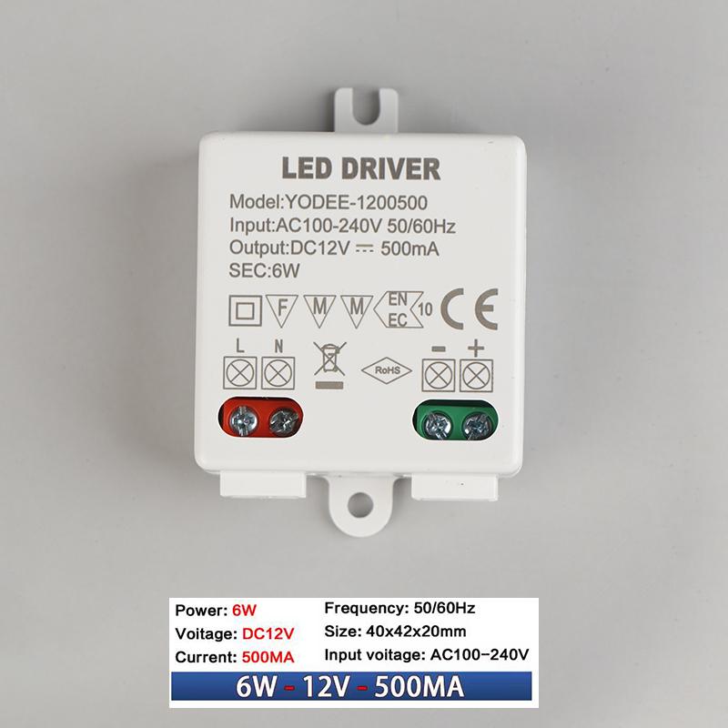1PC DC12V 24V Power Supply Constant Voltage Switching 3W 6W 12W Lighting LED Transformer 250 500mA 600 830mA 1.0mA Power Adapter