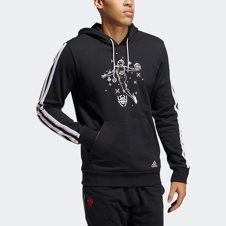 adidas Sweatshirts Men's Black Hooded Moderate Regular GU0505