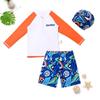 Boys' Cartoon Long-Sleeve Quick-Dry Sun Protection Swimsuit