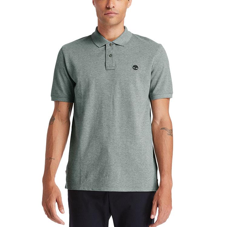 Timberland Casual Short Sleeve Polo Shirt Men polo shirts Gray A24H2-052