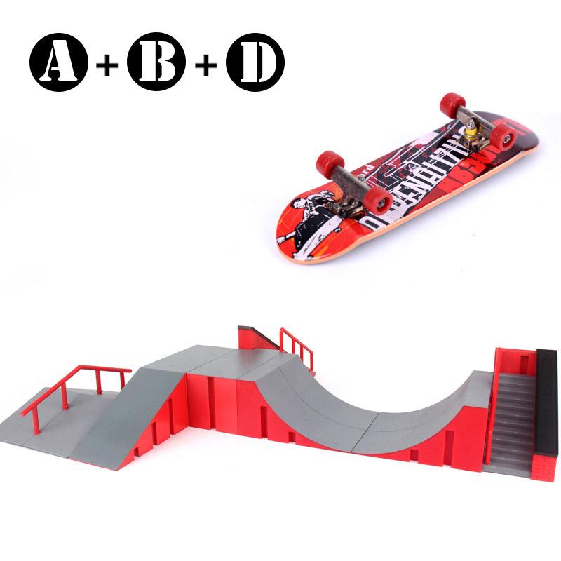 Finger-Skateboards Skate-Rampe Teile-Set Spielzeug Finger-Fahrrad Finger Training Sport Fingerboard Spielzeug Skatepark-Rampe Spielzeug für Kinder