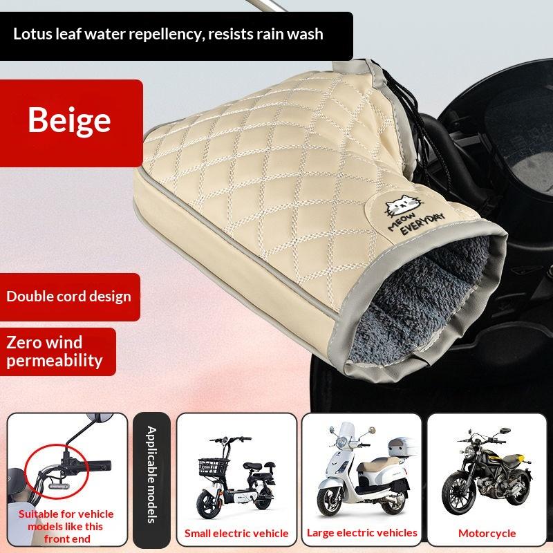 1 Pair Motorcycle Handlebar Gloves Muffs Winter Cycling Gloves Waterproof Handlebar Cover Mitts Snowmobile E-Bike Thermal Gloves