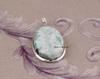 Natural Larimar Big Oval Gemstone Pendant, Healing Pendant, Reiki Pendant, Anniversary Gift, 925 Sterling Silver