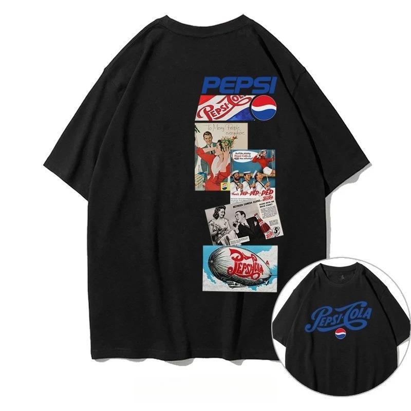 2026 Summer New Men's Women T-shirt Fashion Streetwear Coke T-shirt Unisex Astronauts Joint Design Short Sleeve Commemorative Shirt