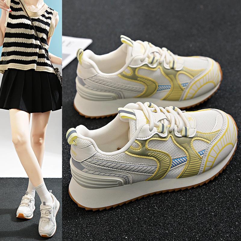 Suction film bottom dad shoes women's 2025 summer new platform-soled sports shoes women's versatile casual shoes mesh breathable women's shoes