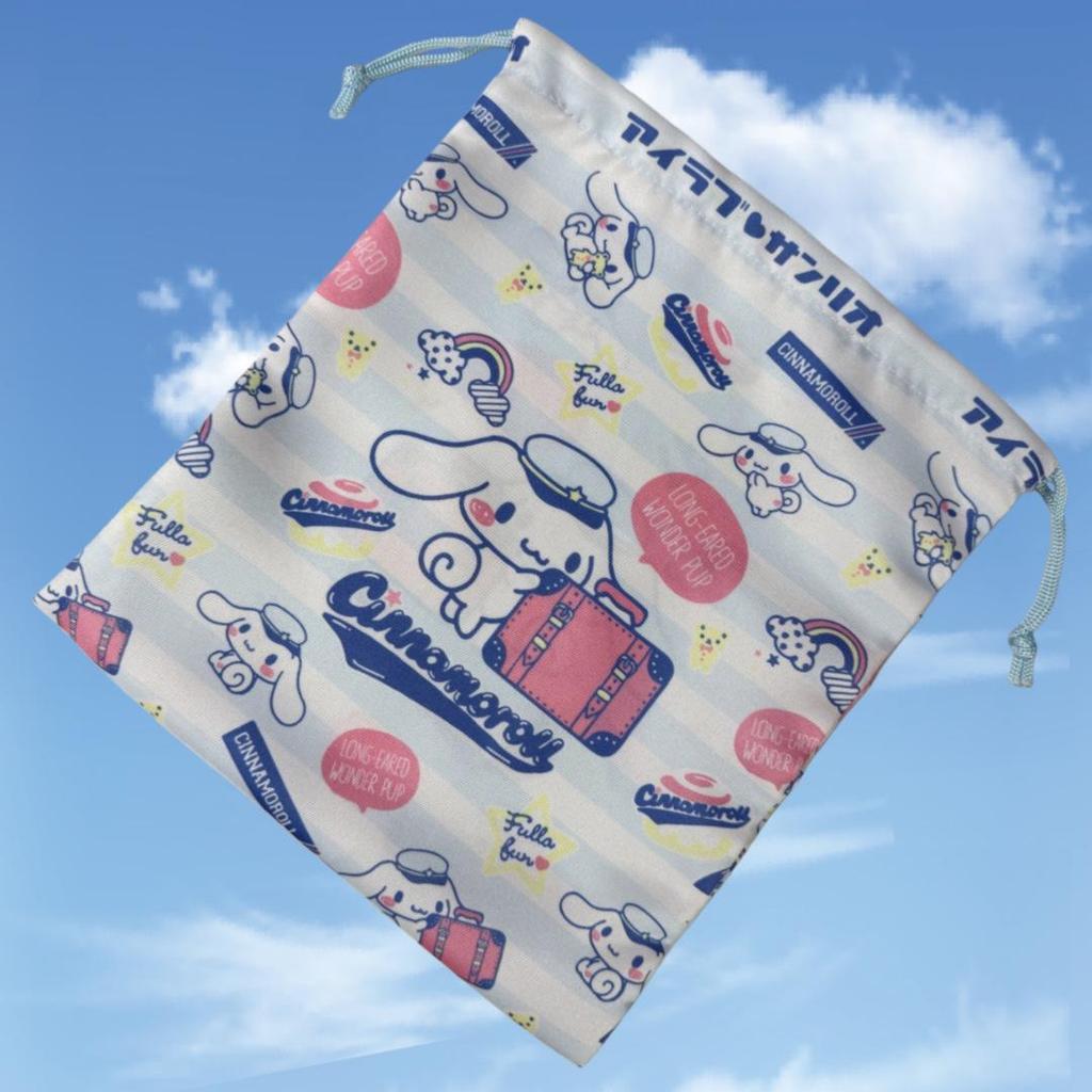 Large Sanrio Canvas Double-Sided Printed Drawstring Tote Bag, Eco-friendly Storage Solution