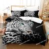 3D Black Panther Duvet Cover Set Black Leopard Bedding Set Safari Cheetah Animal Theme Pillowcase Quilt Full Queen Size Cover