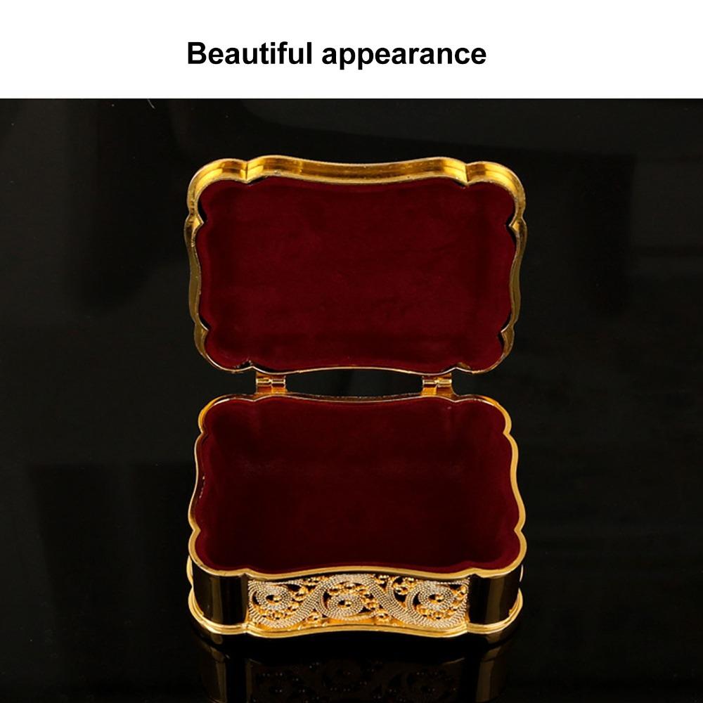 Alloy Small Treasure Chest Gold Trinket Organizer Decorative Boxes Metal Jewelry Box Home Storage