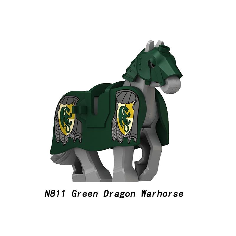 Medieval Castle Knight Building Block African Animal Elephant Tiger Camel Deer Bear Dragon Horse soldier Sheep Boar MOC Toy Gift