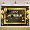 Sfondo a Tema Anniversario Coppia Matrimonio Amicizia Festa di Anniversario Articoli Decorativi Palloncino Banner Rosa Oro