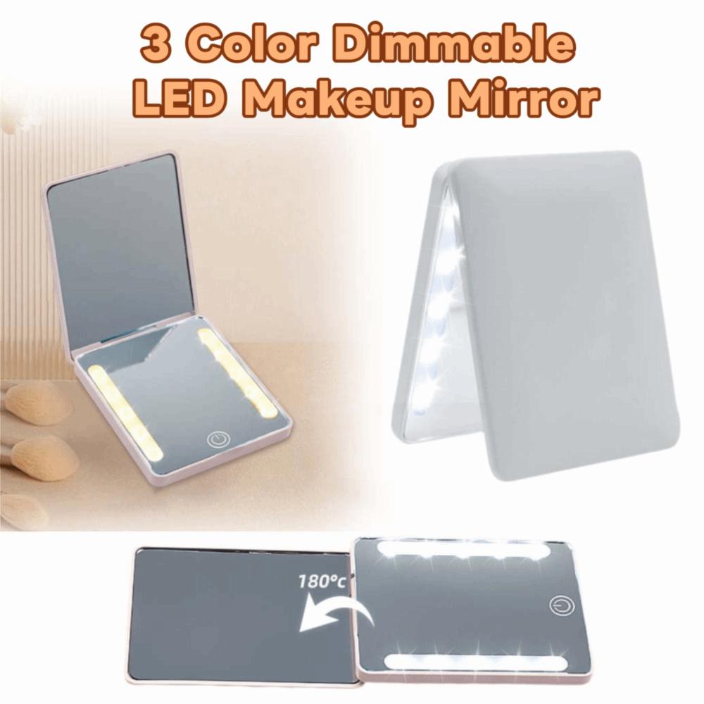 3 Color Dimmable LED Makeup Mirror Bedroom Dressing Mirror  for Handheld,Tabletop&Travel