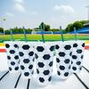 Ball Cups With Straws And Lids Football Plastic Reusable Cups Straws Sports Soccer Themed Birthday Party Supplies