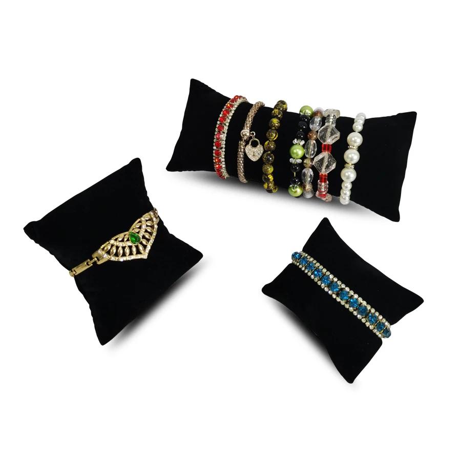 

4-цветная кожаная и фланелевая подушка для часов, хранение браслетов для часов, подушка для демонстрации ювелирных изделий, подушка-подушечка для часов S 7x9cm