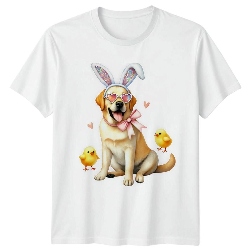 Happy Easter Dog Bunny Ears Unisexs TShirt Labrador Holiday Easter S