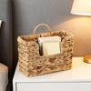 Woven Design Woven Hanging Magazine Holder Handmade Eco-Friendly Storage Basket Decorative Wall Mounted Magazine Rack Office Use