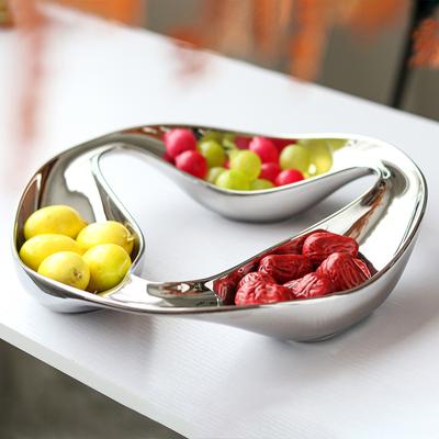 Art Three-winding Dried Fruit Snacks Fruit Plate Storage Modern Simple Model Room Dining Room Living Room Creative Soft Decorations