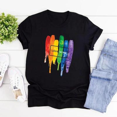 LGBT T-Shirt Gay Pride T-Shirt Regenbogen Schwule Lesben T-Shirts Love Wins T-Shirt Damen Kurzarm T-Shirt Streetwear Tops LGBT Geschenk