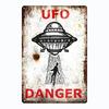 UFO DangerVintSign UFDanger Metal Sign 12" - Vintage Decorative Plaque, Man Cave/Bar Wall Decor for Alien Lovers