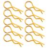 10Pcs RC Car Shell Clip RShape Metal Body Clips Pins for 1 5 1 6 1 8 1 10 RC Car(Gold )