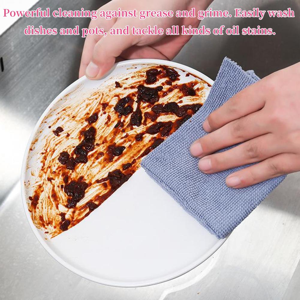 20Pcs/box Microfiber Towel Absorbent Kitchen Cleaning Dishcloth Non-stick Oil Dish Rags Napkins Home Cleaning Cloth Rags in Box