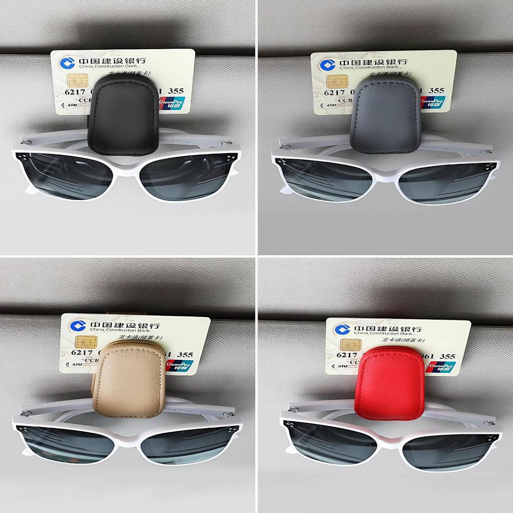 Meltryllis Sunglasses Car Sunglasses Sun Visor Glasses Card PU Leather Protects Glasses for Safe Easy Car Protects Magnetic Closure Holder, Clip,