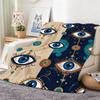 Classic motif E-Evil Eye Throw Lightweight 240g Flannel Blanket Soft Skin-friendly for Summer Cooling