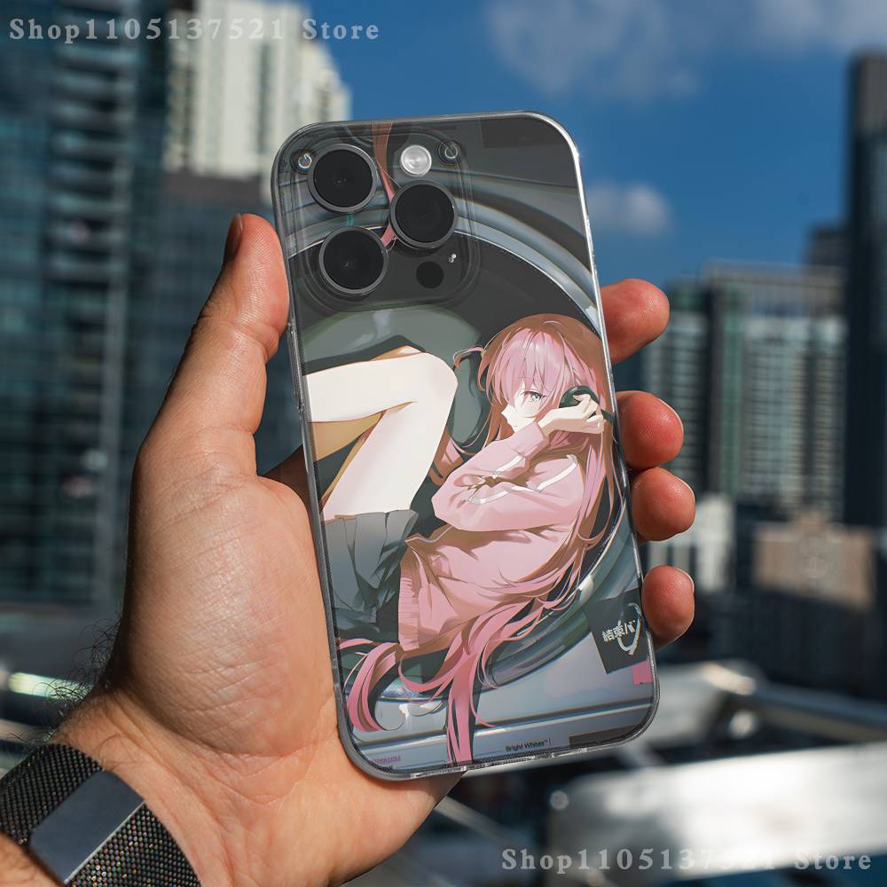 B-Bocchi-the-Rock Anime Phone Case For iPhone 17,16,15,14,13,12,11 Pro,Max,Plus,X,XS,XR,SE4,E Mini Transparent Soft Cover