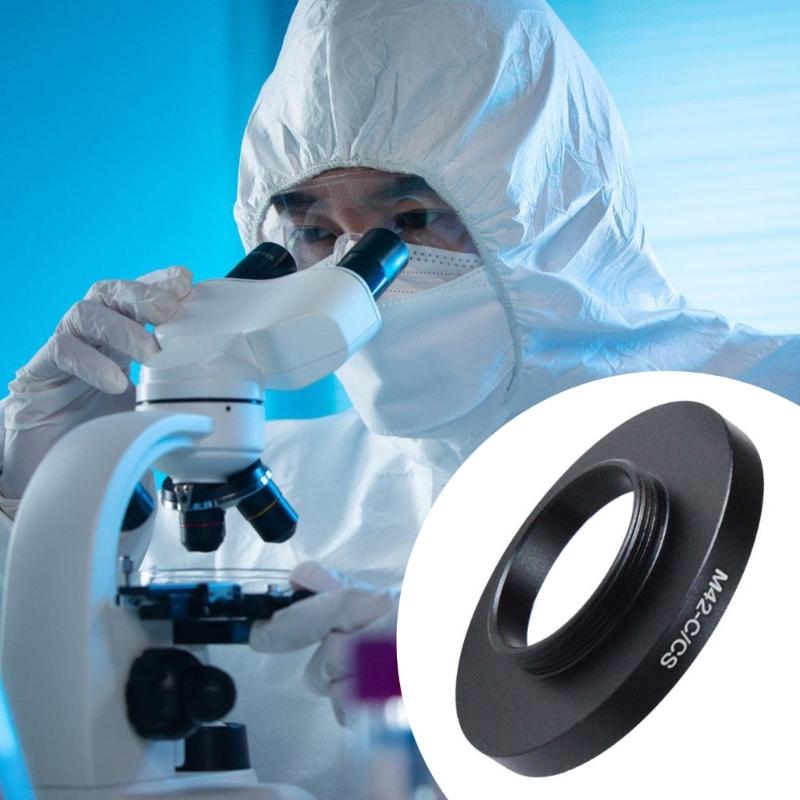 M42 To C Mount Adapter Microscope Lens Adapter Coupling Adapter Rings M42x0.75mm To C Mount Aluminum Adapter Black
